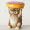 Beistelltisch "Heggy" in Braun/ Gelb - (H)41 x Ø 29 cm
