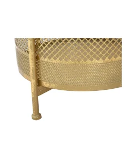 Beistelltisch in Gold/ Weiß - (H)62 x Ø 35 cm