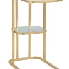 Beistelltisch in Weiß/ Gold - (B)46 x (H)60 x (T)30 cm