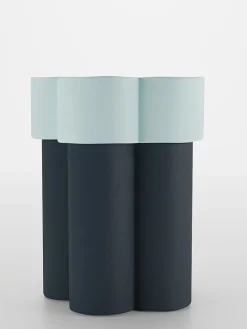 Beistelltisch "Magnolia" in Dunkelblau/ Mint - (H)49 x Ø 39 cm
