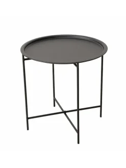 Beistelltisch ''Rocko'' in Schwarz - (H)46 x Ø 46 cm