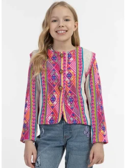 Übergangsjacke in Pink/ Creme