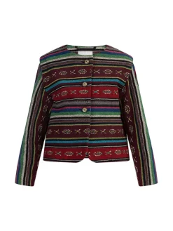 Übergangsjacke in Schwarz/ Bunt