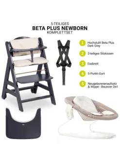 Beta Plus Dark Grey 5-tlg. Newborn Set - in grau,beige