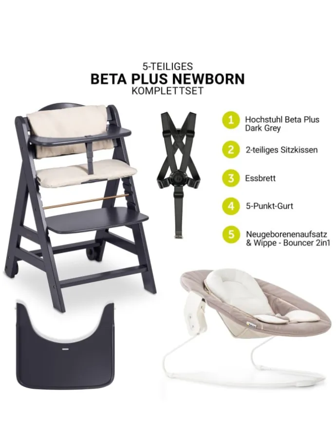 Beta Plus Dark Grey 5-tlg. Newborn Set - in grau,beige