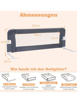 Bettgitter in Grau
