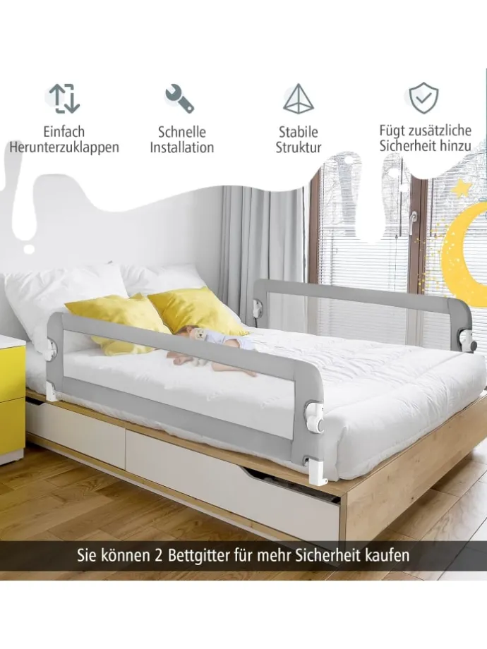 Bettgitter in Grau
