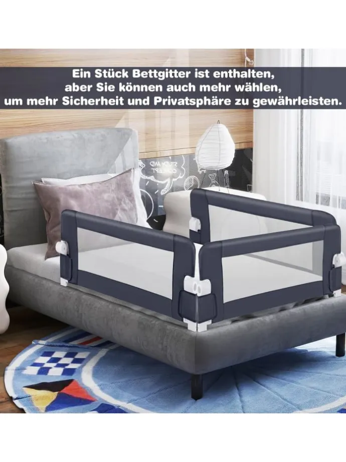 Bettgitter in Grau