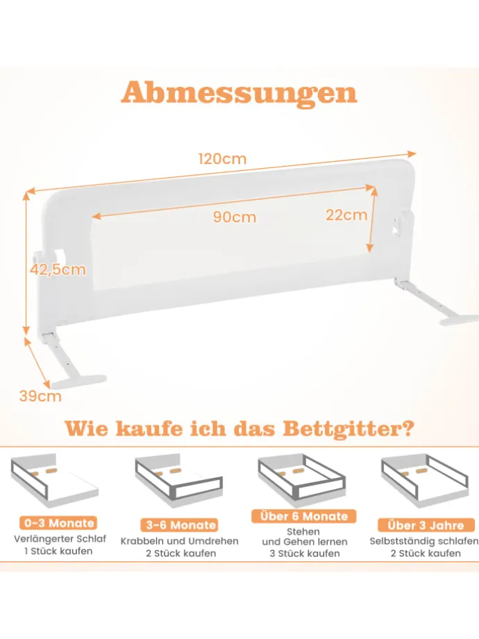 Bettgitter in Weiß