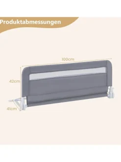 Bettgitter klappbar für Kleinkinder in Grau