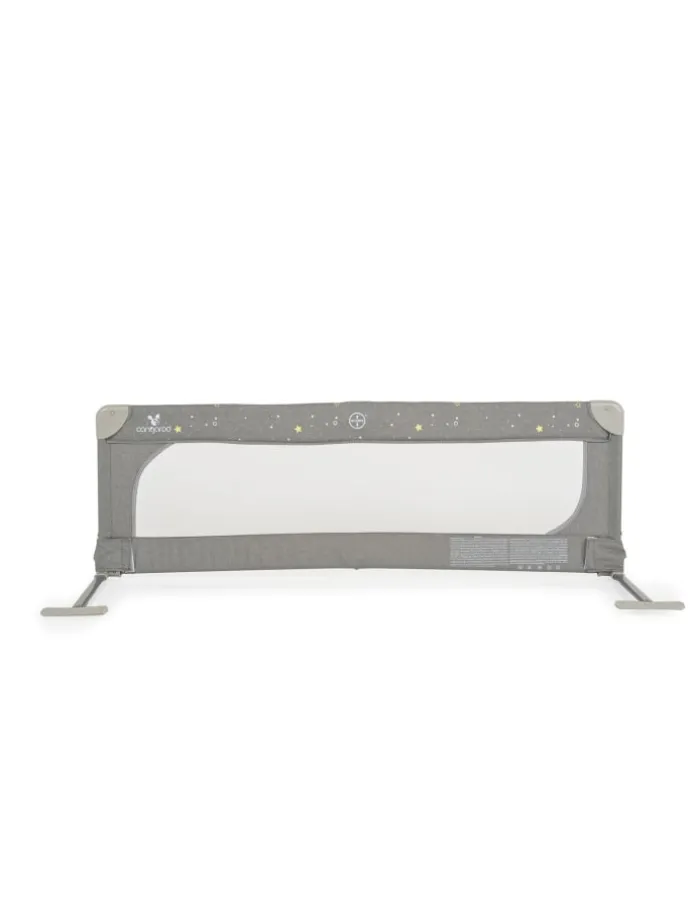 Bettschutzgitter Leinen 130 cm in grau