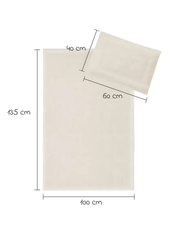 Bettwäsche 100 x 135 cm / 40 x 60 cm - Uni in beige