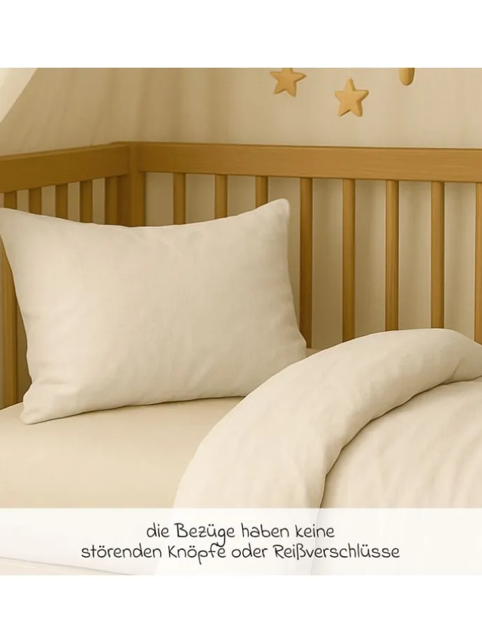 Bettwäsche 100 x 135 cm / 40 x 60 cm - Uni in beige