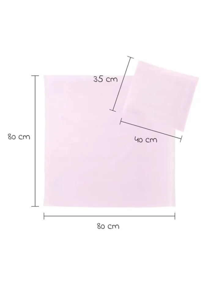 Bettwäsche 80 x 80 cm - Uni Rosa in rosa