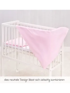 Bettwäsche 80 x 80 cm - Uni Rosa in rosa