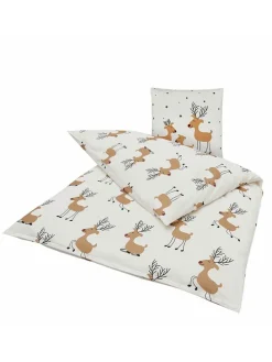 Bettwäsche "Timba" in Weiß/ Beige