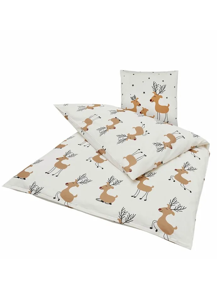 Bettwäsche "Timba" in Weiß/ Beige