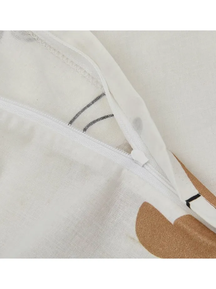 Bettwäsche "Timba" in Weiß/ Beige
