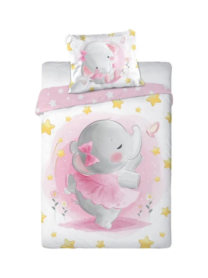 Bettwäschebezug Elefant in rosa/pink