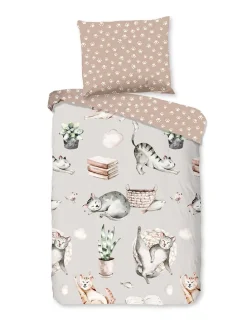Bettwäsche-Set "Catlife" in Beige