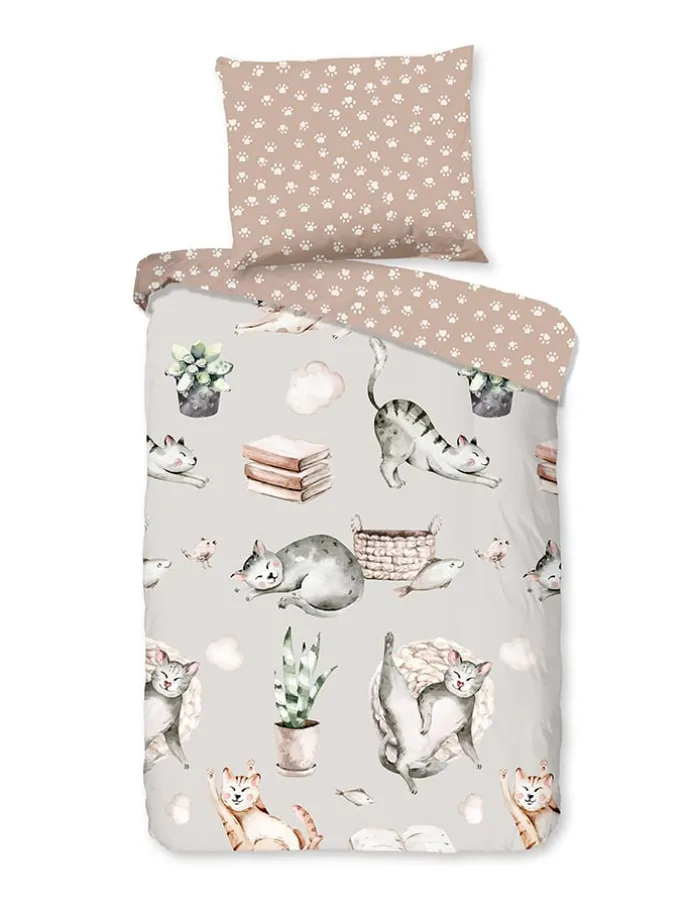 Bettwäsche-Set "Catlife" in Beige