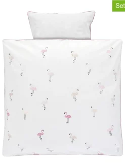 Bettwäsche-Set "Flamingo" für Pendelwiege in Weiß