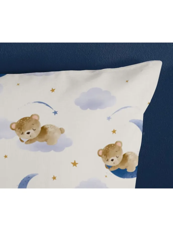 Bettwäsche-Set "Sleeping" in Creme/ Dunkelblau