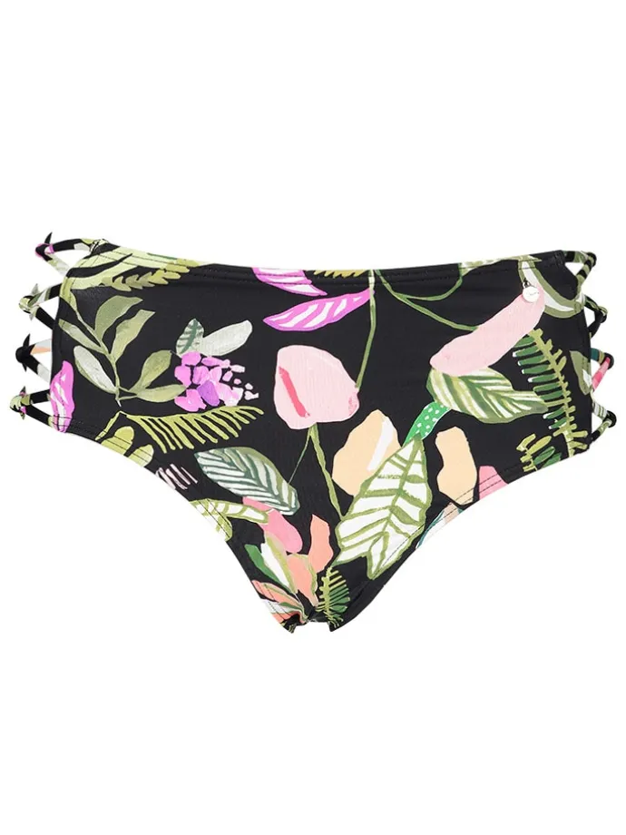 Bikini-Hose in Schwarz/ Grün