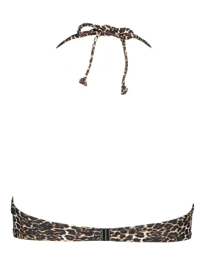 Bikini-Oberteil in Schwarz/ Beige