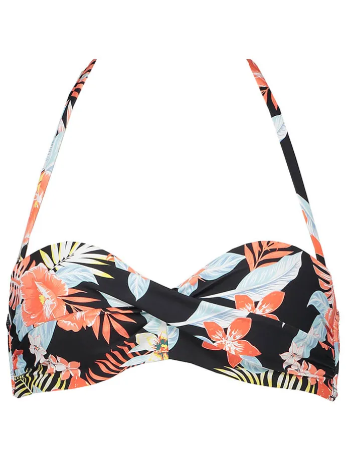 Bikini-Oberteil "Marika" in Schwarz/ Orange