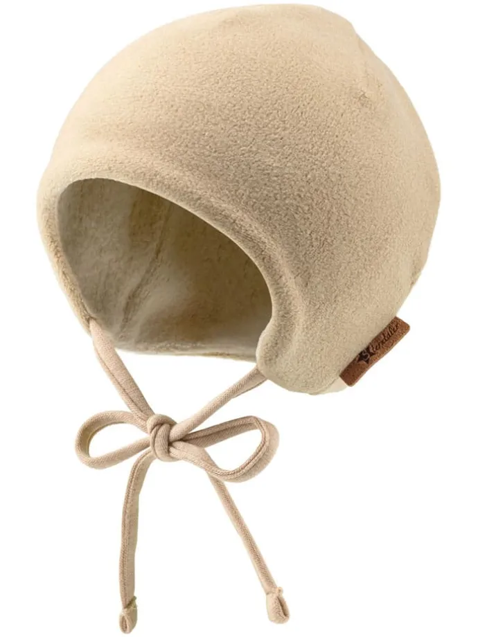 Bindemütze in Beige