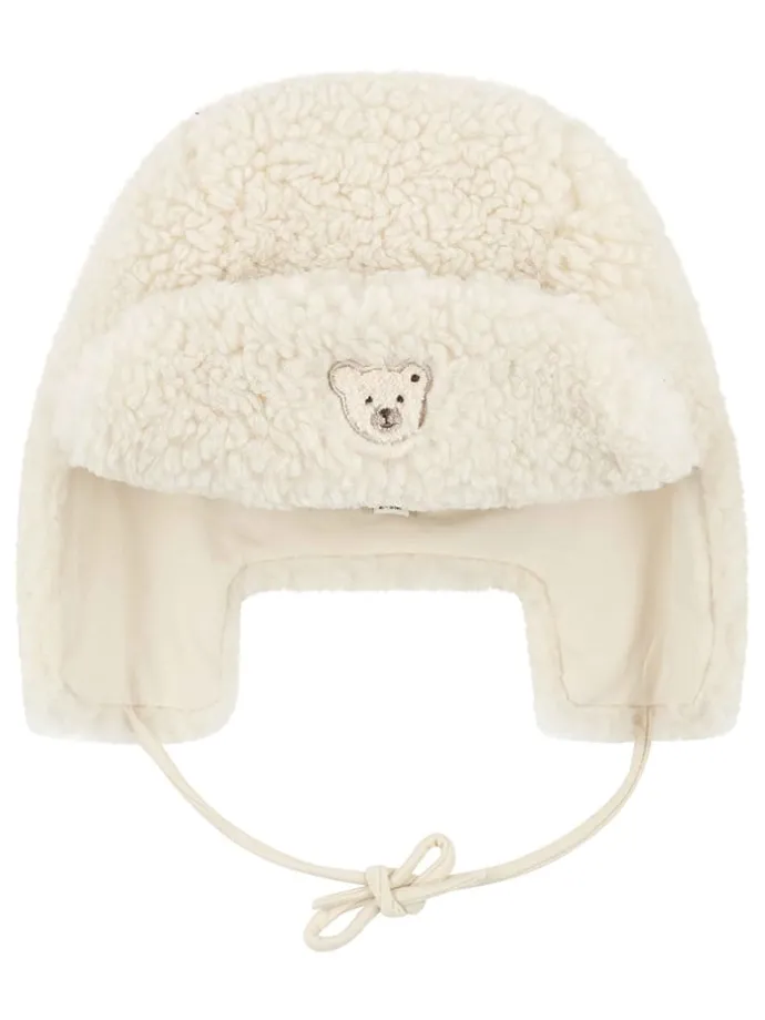 Bindemütze in Creme