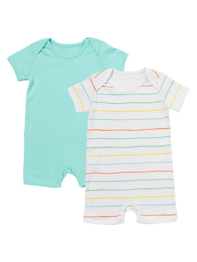 Bio Baby-Strampler kurzarm 2er-Pack in Weiß