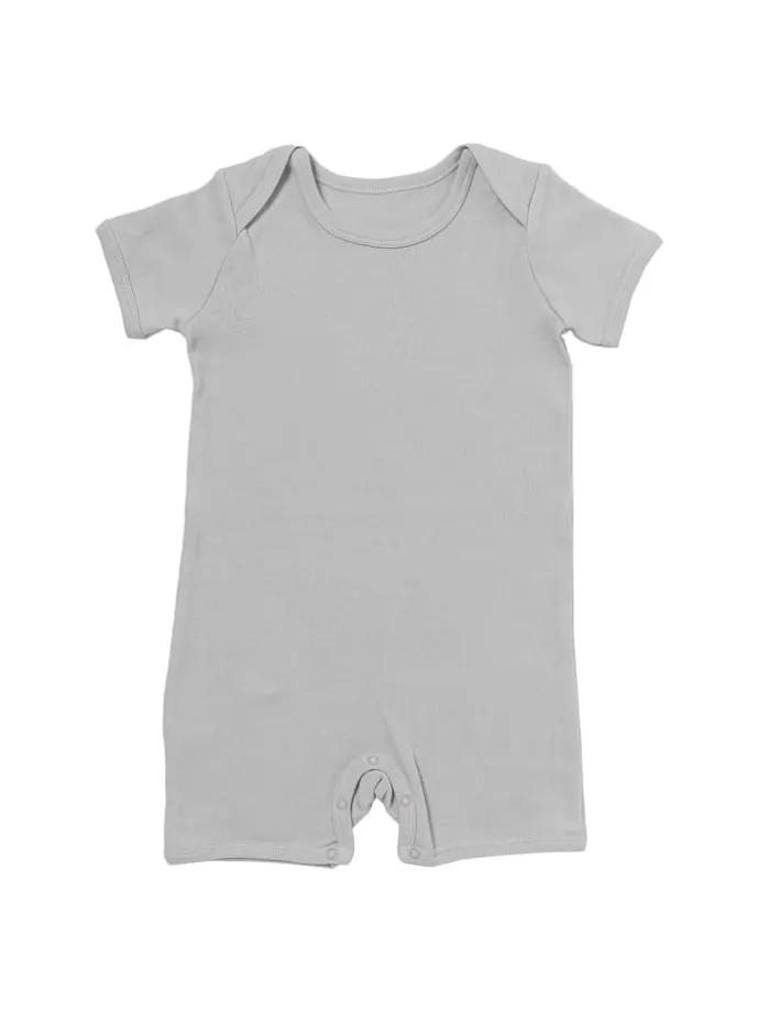 Bio Baby-Strampler kurzarm 2er-Pack in Grau