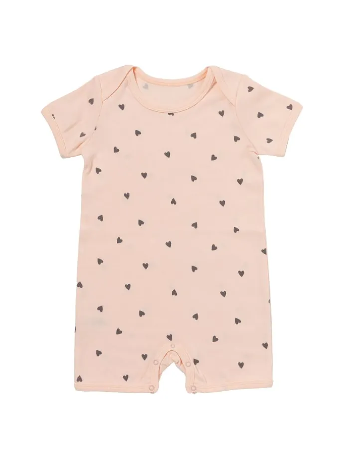 Bio Baby-Strampler kurzarm 2er-Pack in Rosa