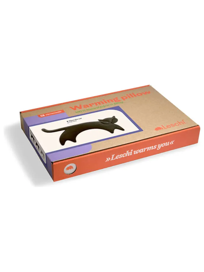 Bio-Körnerkissen "Katze Clara" in Rot - (L)47 x (B)4 x (H)10 cm