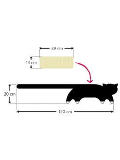 Bio-Körnerkissen "Katze Coco" in Rot - (L)40 x (B)4 x (H)14 cm