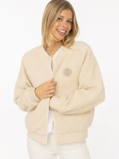 Blouson "Good Vibes" in Beige