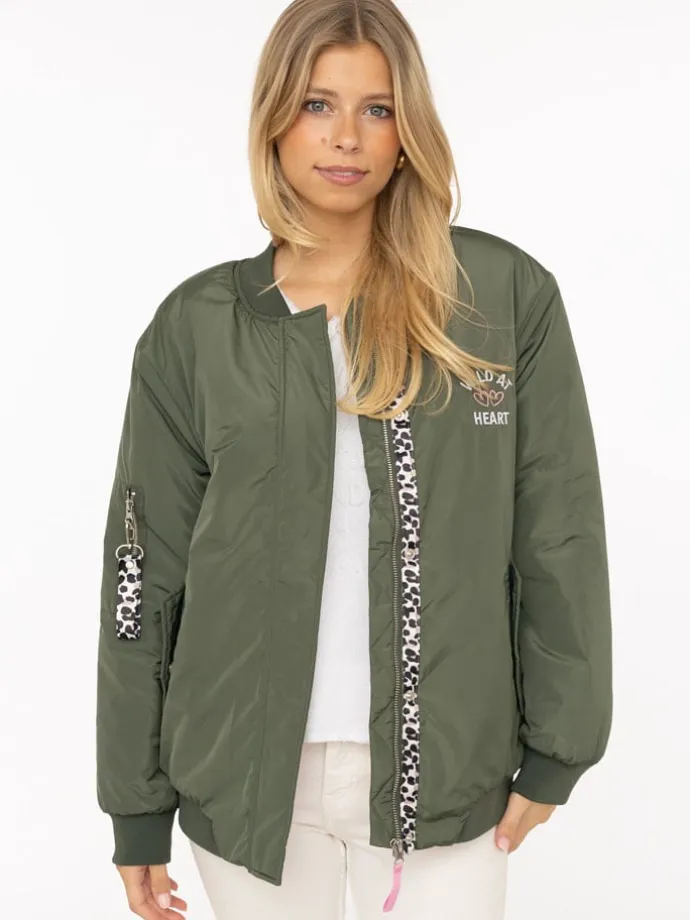 Blouson "Wild At Heart" in Khaki/ Pink