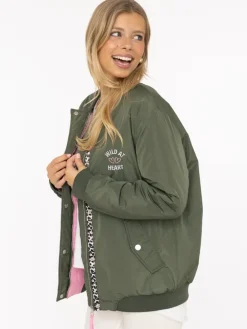 Blouson "Wild At Heart" in Khaki/ Pink