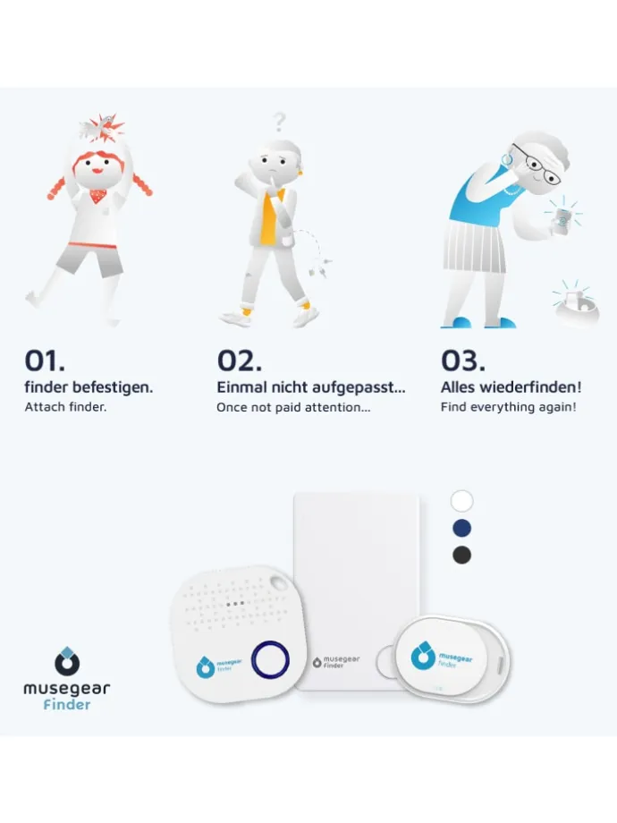 Bluetooth-Schlüsselfinder "Finder mini" in schwarz - 3er Pack