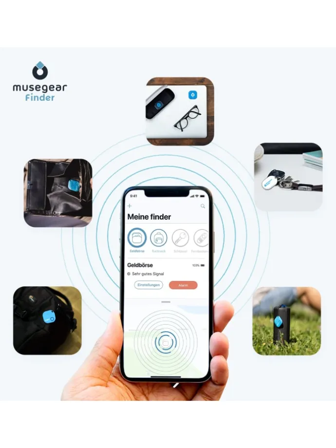 Bluetooth-Schlüsselfinder "Finder mini" in dunkelblau - 3er Pack