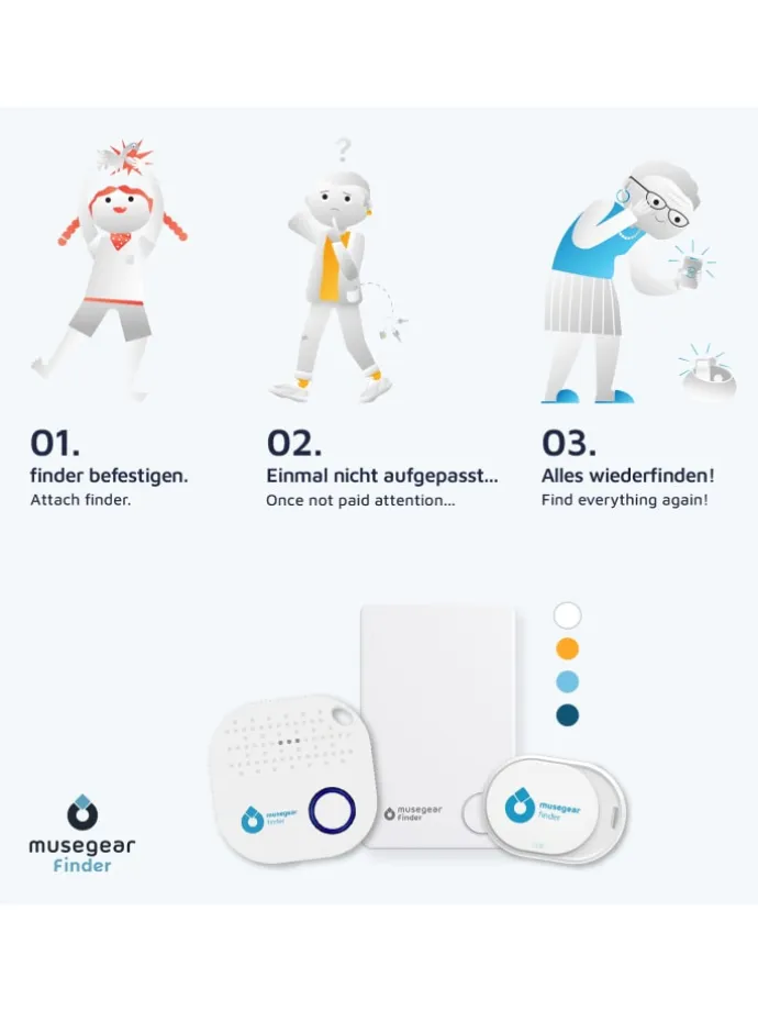 Bluetooth-Schlüsselfinder "Finder 2" bunt im 3er Pack