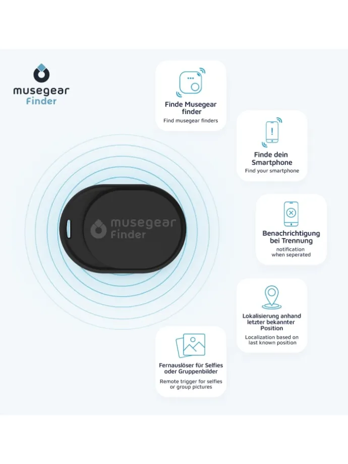 Bluetooth-Schlüsselfinder "Finder mini" in schwarz - 2er Pack