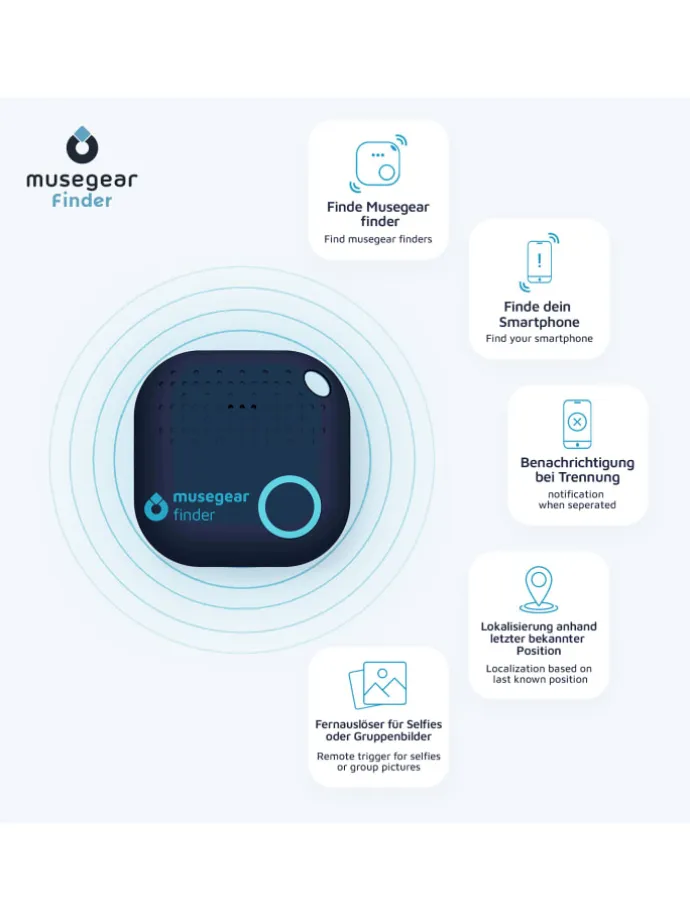 Bluetooth-Schlüsselfinder "Finder 2" in dunkelblau 2er Pack