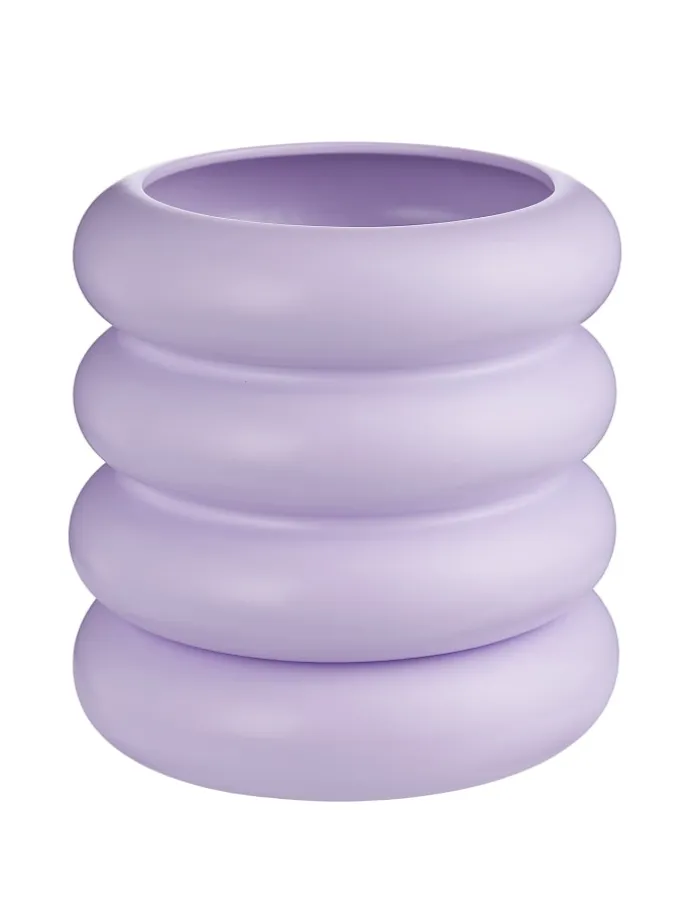 Blumenübertopf HOOP mit Teller in Violett