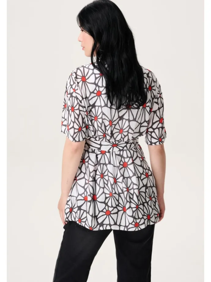 Bluse All Over Print in Three Color Flower