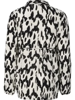 Bluse Esma in Wavy Black Print