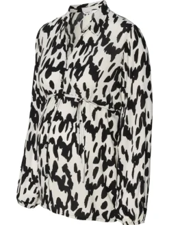 Bluse Esma in Wavy Black Print
