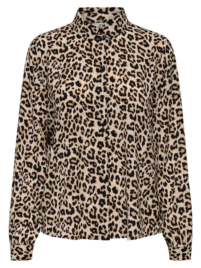 Bluse in Beige/ Schwarz